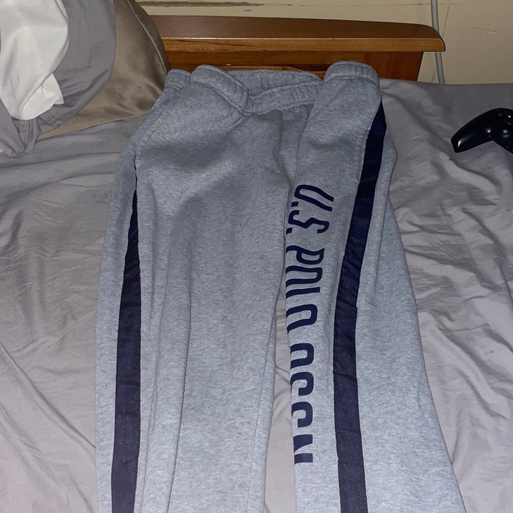 Grey and blue sweats